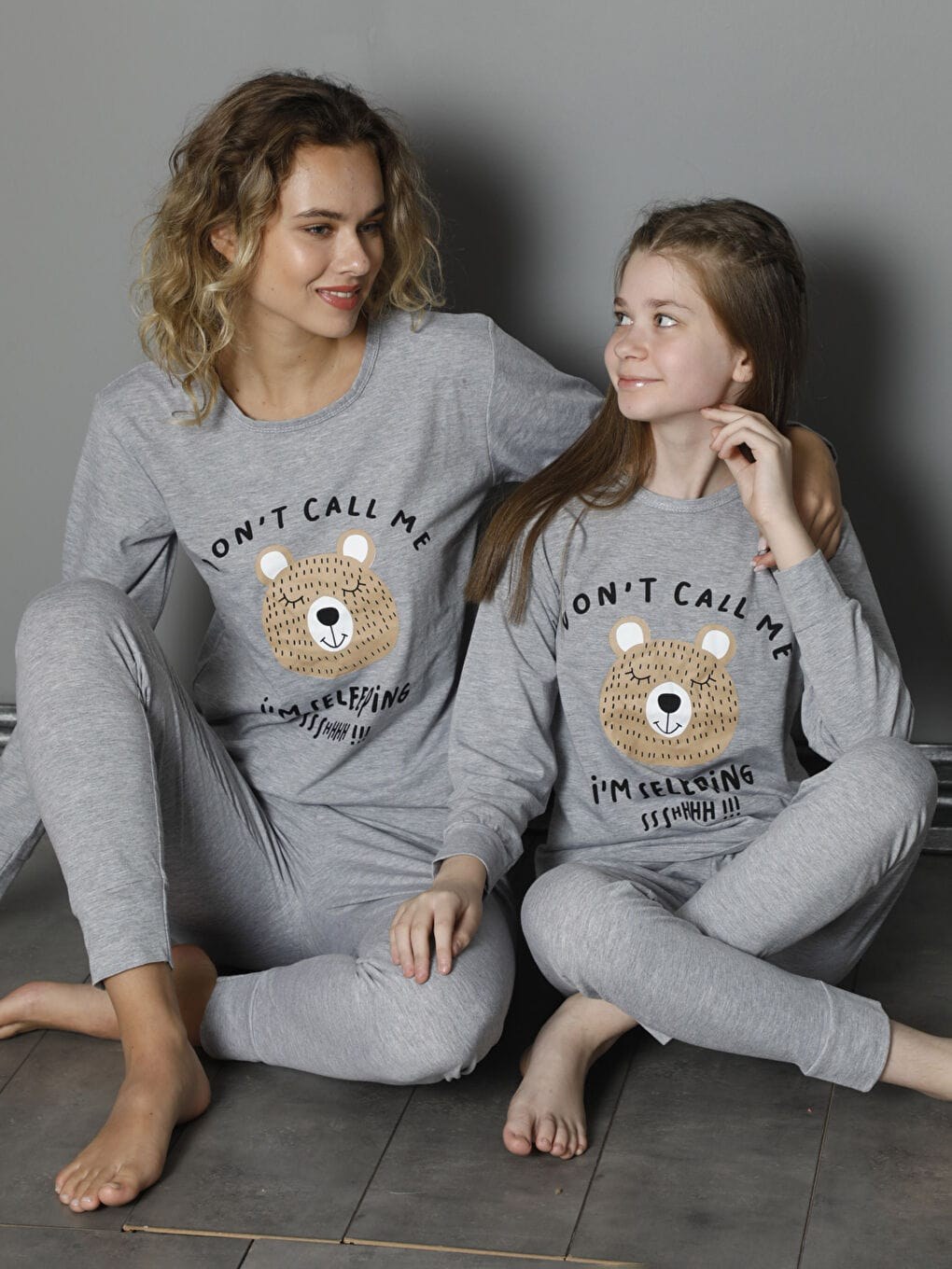 Kız Çocuk Penye Pijama Takım — AÇIK GRİ