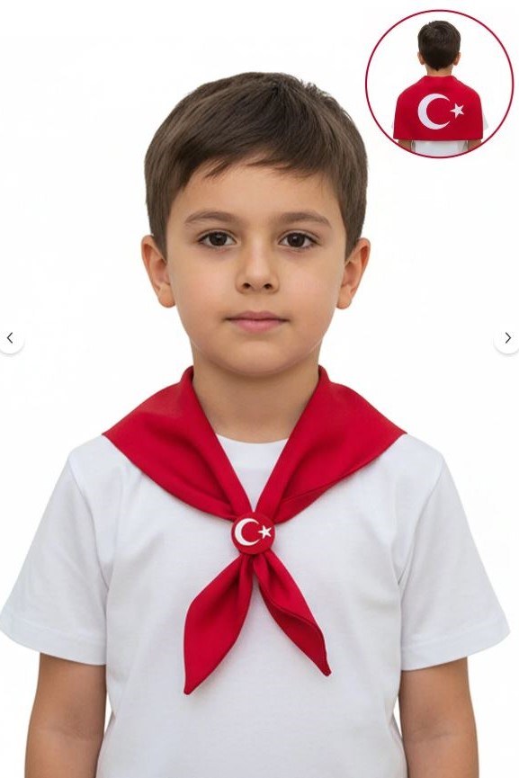 Ay Yıldızlı Çocuk Bayram Fuları — KIRMIZI