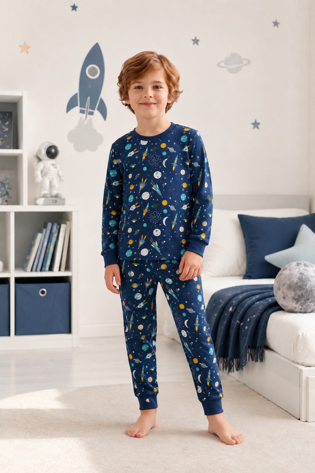 Erkek Çocuk Baskılı Penye Pijama Takımı — İNDİGO