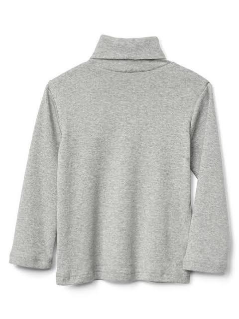 Tam Balıkçı Yaka Boğazlı Penye Kız Çocuk Okul T-Shirt — GRİ