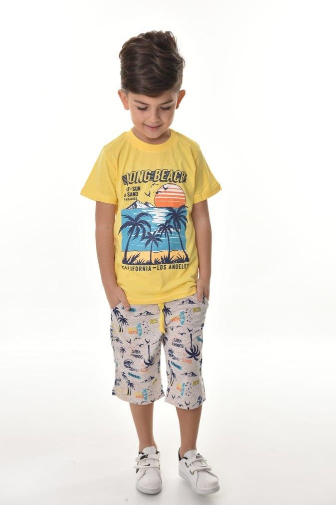 Long Beach Şortlu Erkek Çocuk Takım — SARI