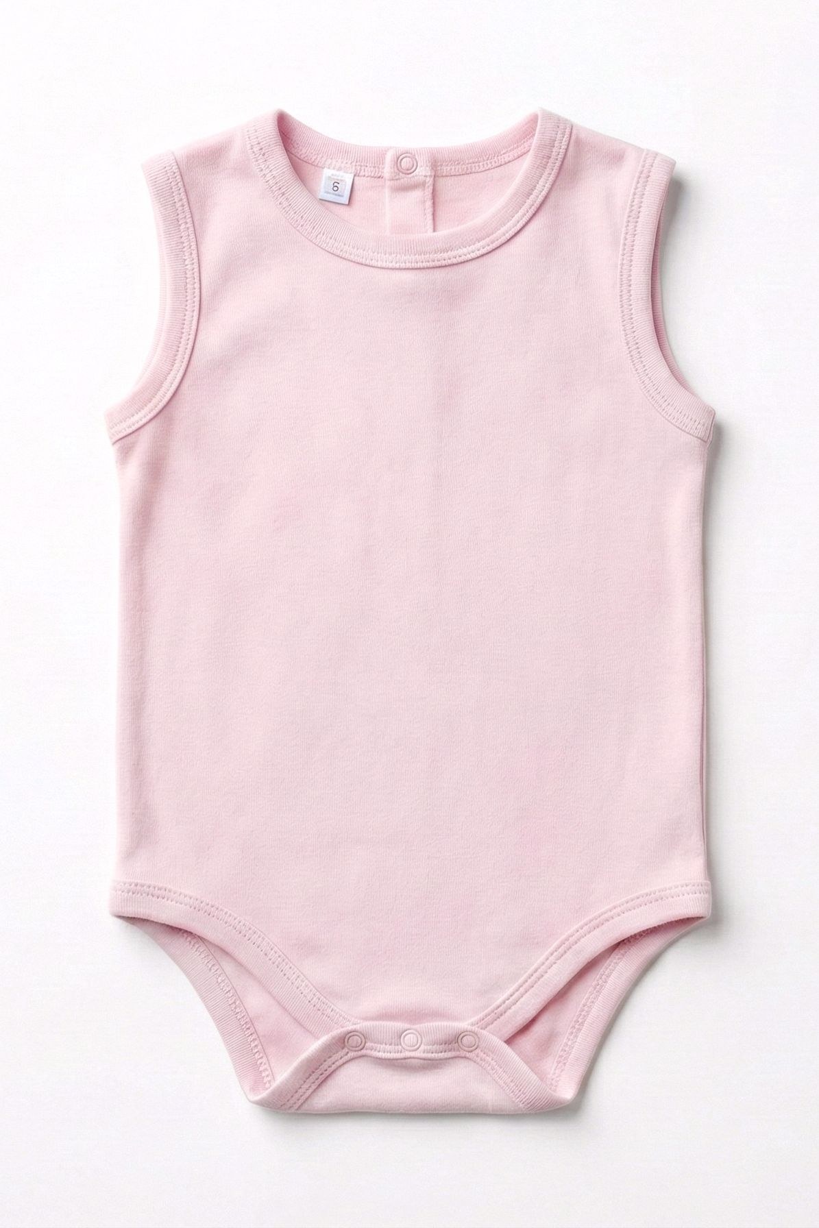 Bebek Çıtçıtlı Kolsuz Zıbın Badi — PEMBE