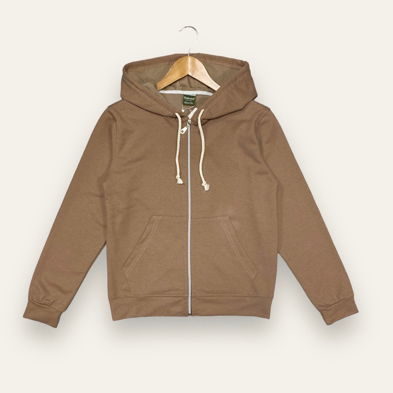 Çocuk İkiiplik Mevsimlik Fermuarlı Kapüşonlu Sweatshirt — KAHVERENGİ