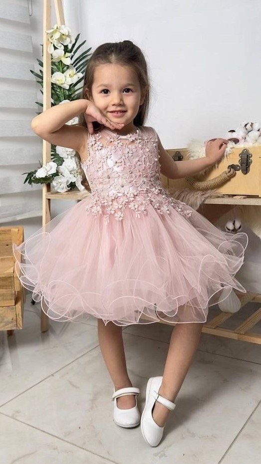 İncili Kız Çocuk Daisy Elbise — PUDRA