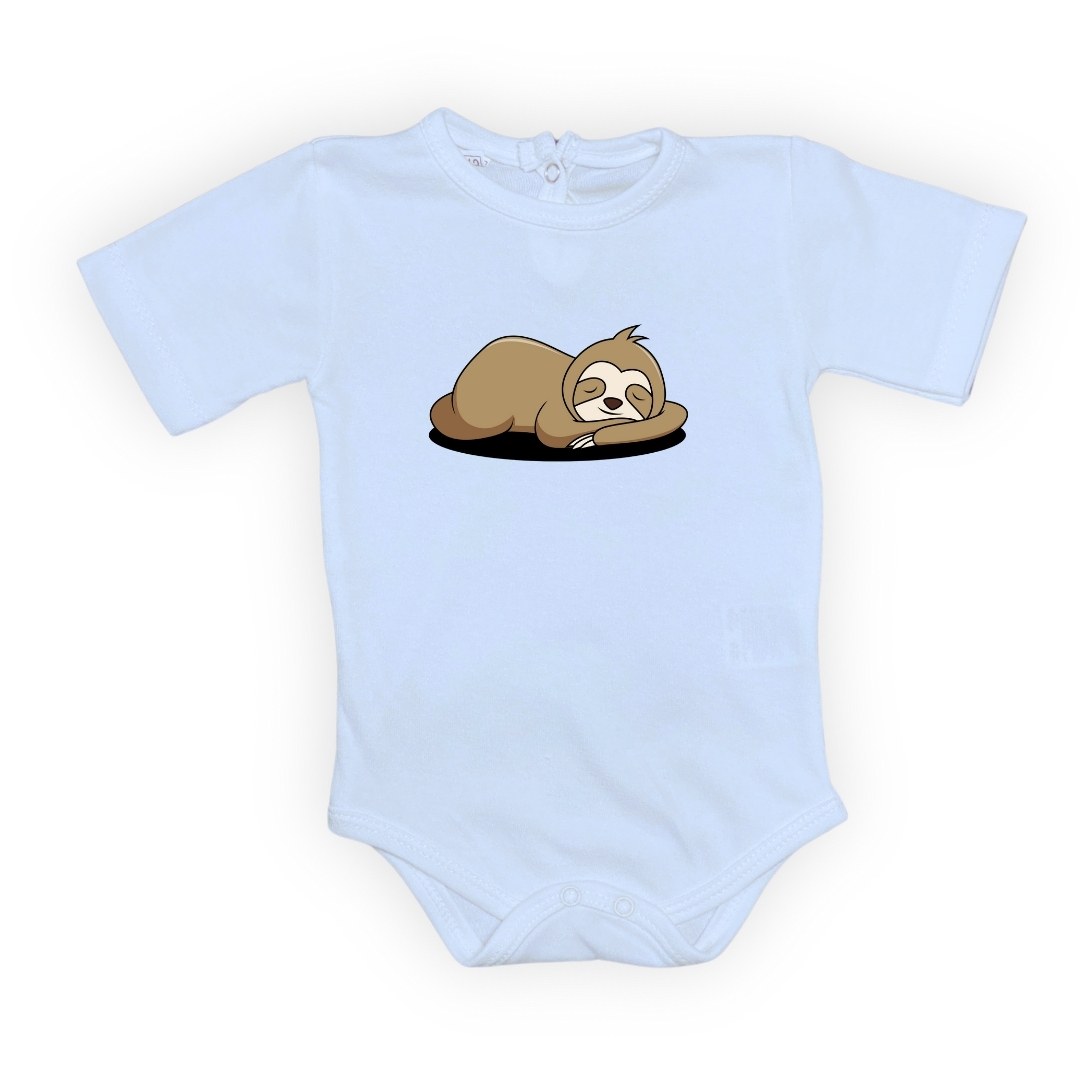 Tembel Baskılı Bebek Body Zıbın Çıtçıtlı Badi — BEBE MAVİ