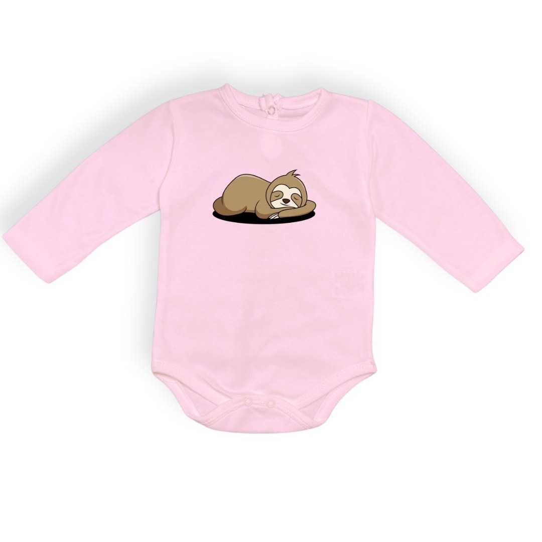 Tembel Baskılı Bebek Body Zıbın Çıtçıtlı Badi — PEMBE