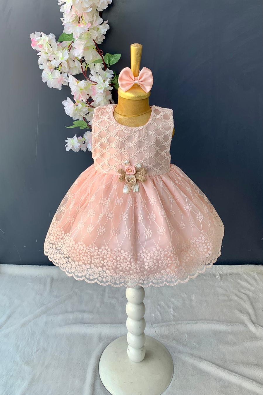 Dantelli Kız Bebek Elbise PNPN152 — SOMON
